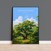 Sherwood Forest Travel Print Wall Art, Travel Poster of Sherwood Forest, Major Oak, Nottinghamshire, England Countryside Art Lovers Gift