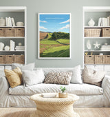 Northumberland Travel Poster, Travel Print of Northumberland Countryside, Hadrians Wall, England, Housesteads Fort Art, Wall Art Print NQ Media Designs