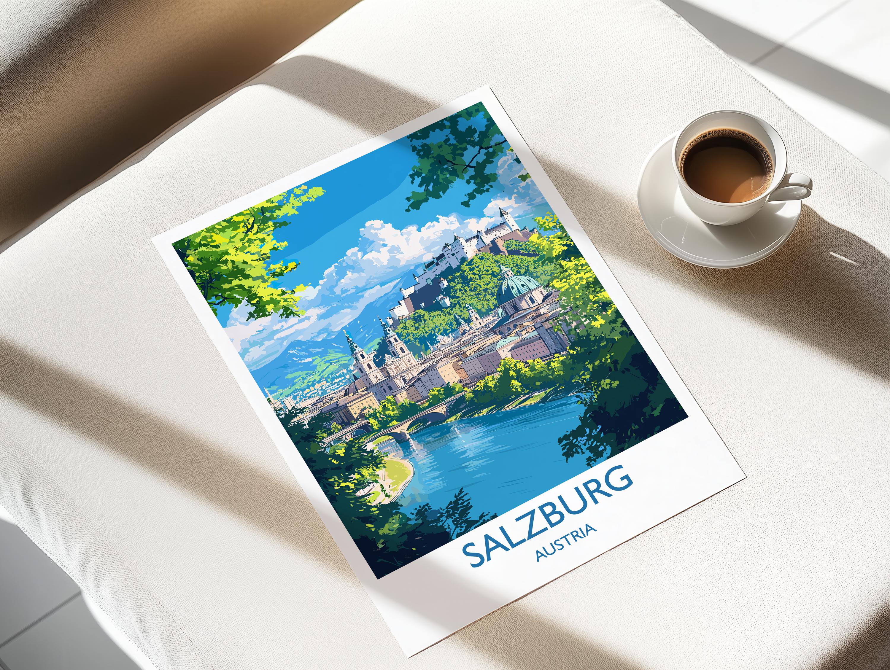 Salzburg Poster, Travel Print of Salzburg, Austria, Salzburg Art Gift, Travel Europe Gift NQ Media Designs