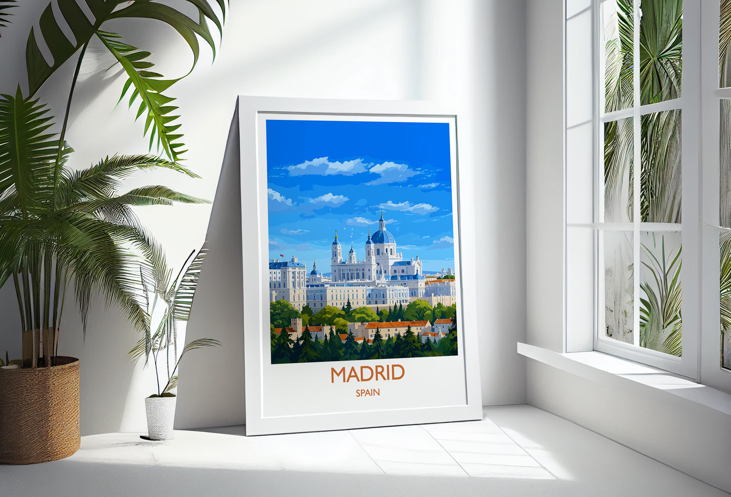 Madrid Travel Wall Art, Spain Print, Madrid Art Gift, Traveller Gift Art Poster, Holiday Gift NQ Media Designs