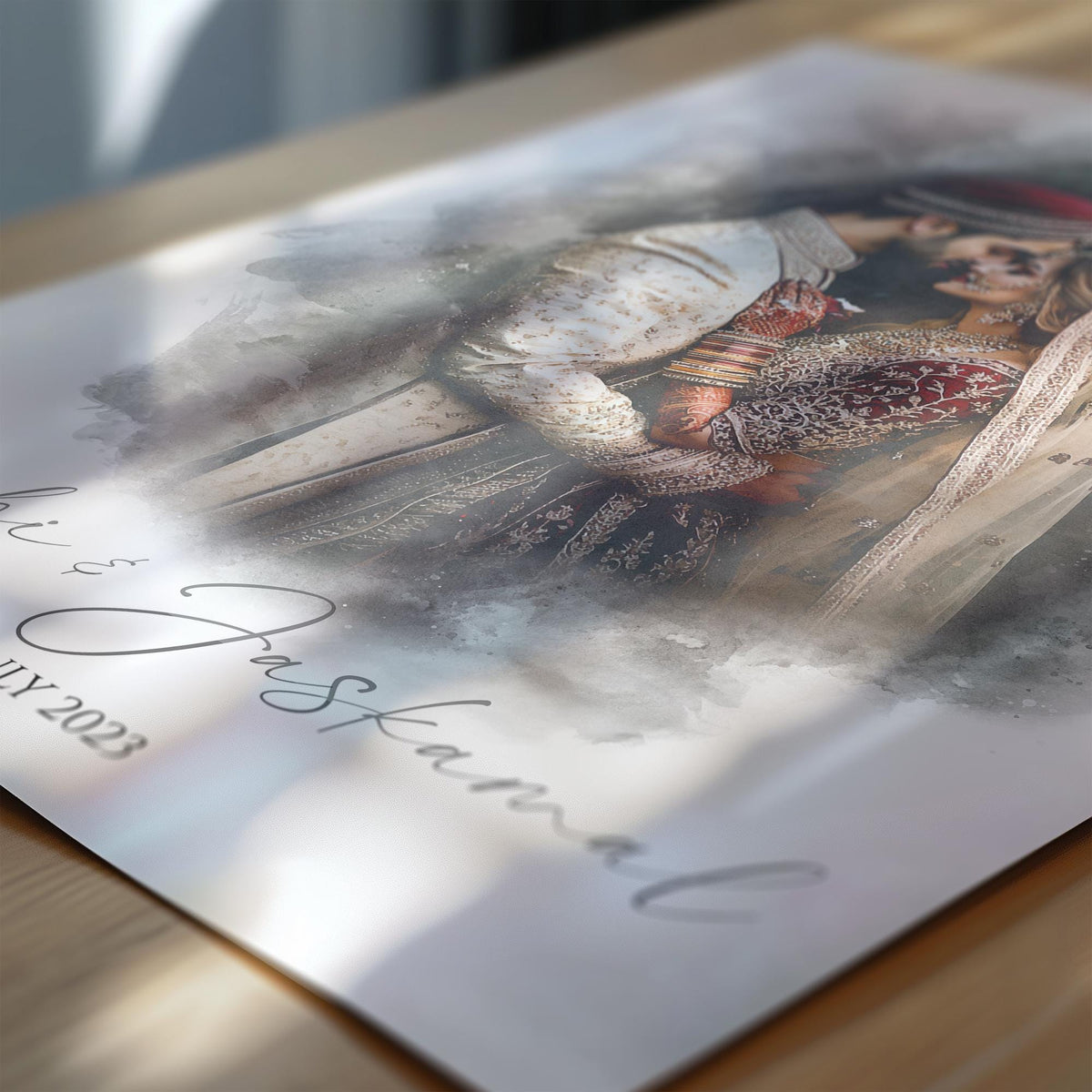 Personalised Watercolour style Wedding Portrait - Wedding Gift - Anniversary Gift -Mr Mrs - Happy couple - Digital Art - Venue Watercolor NQ Media Designs