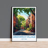Greenwich Village New York Travel Print Wall Art, Travel Poster of Greenwich Village, New York , New York Art Lovers Gift, USA Art Gift NQ Media Designs