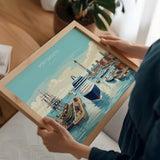 Portsmouth Landscape Travel Print Poster, Spinnaker Tower Wall Art, Hampshire Coastal City Illustration, UK Travel Decor, Seaside Gift NQ Media Designs