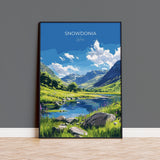 Snowdonia Travel Poster Wall Art, Snowdonia Travel Print, Wales, Welsh Art, Snowdonia Art lovers Gift, Wall Art Print NQ Media Designs