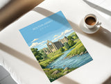 Bolton Abbey Poster, Yorkshire Dales Wall Art, Wharfedale Print, England Travel Poster, Bolton Abbey Gift