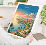 Darwin Australia Travel Print, Darwin Waterfront Wall Art, Northern Territory Poster, Tropical Cityscape Illustration, Australia Art Decor