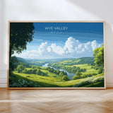 Wye Valley Landscape Travel Poster Wall Art, Wye Valley Travel Print, English Countryside Art Gift, Wall Art Print NQ Media Designs