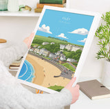 Filey Travel Poster, Travel Print of Filey, Yorkshire Gift, England, North Yorkshire Art, Filey Gift, Wall Art Print NQ Media Designs