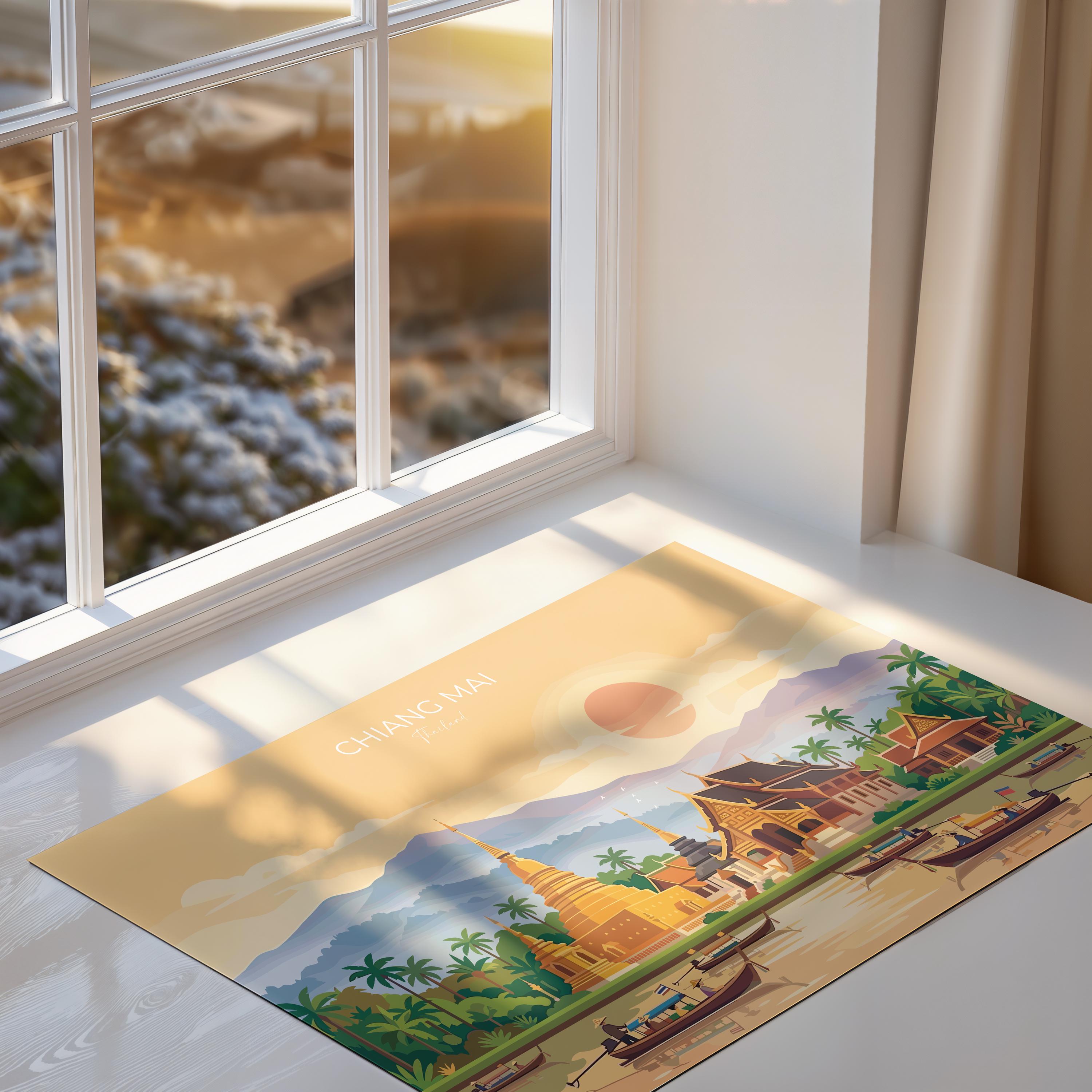 Chiang Mai Landscape Travel Poster, Travel Print of Chiang Mai, Thailand, Chiang Mai Art Lovers Gift, Wall Art Print