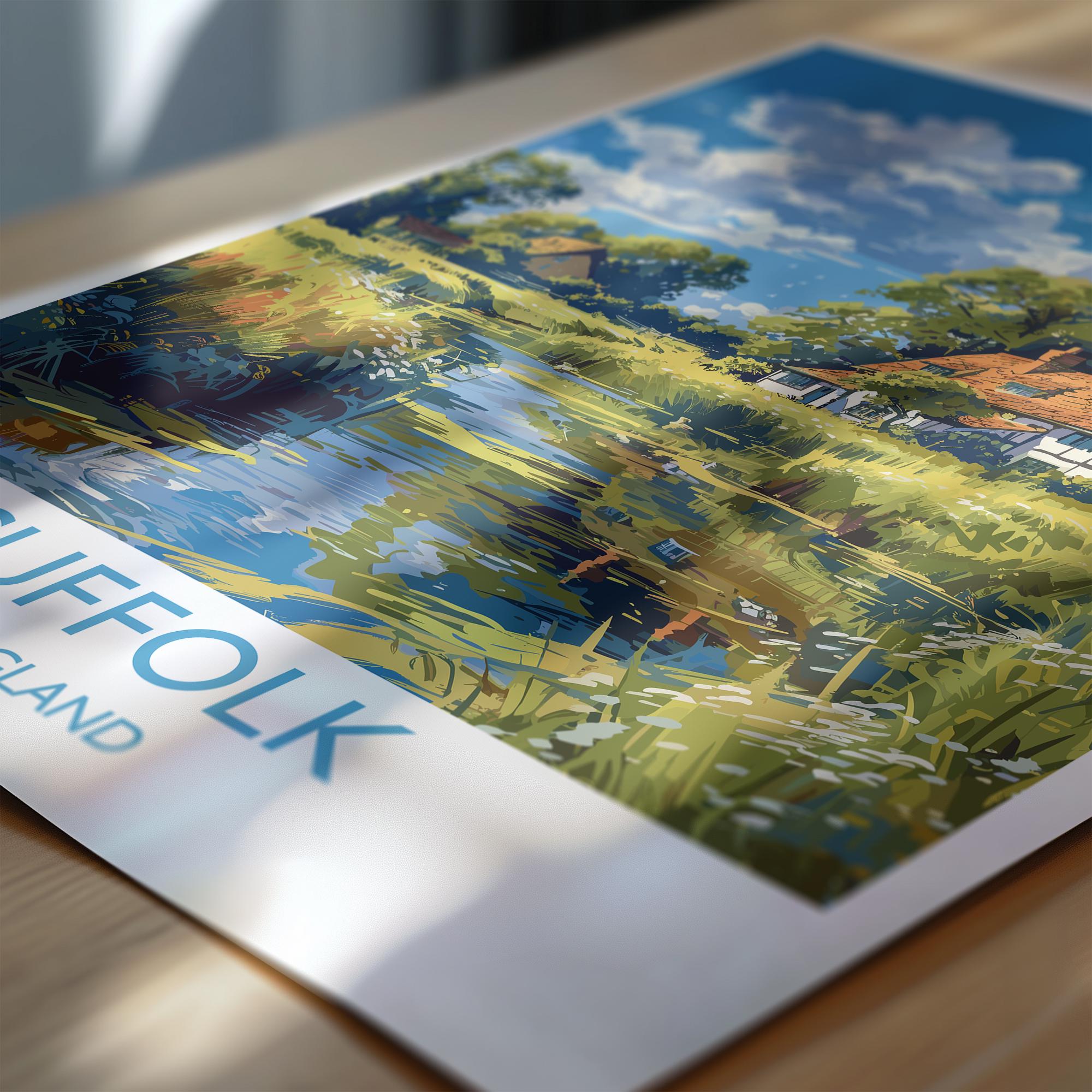 Suffolk Print Wall Art, Travel Poster of Suffolk, England, Suffolk Art Lovers Gift, England Wall Art Print NQ Media Designs