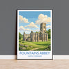 Fountains Abbey Travel Print | Studley Royal, Yorkshire Wall Art