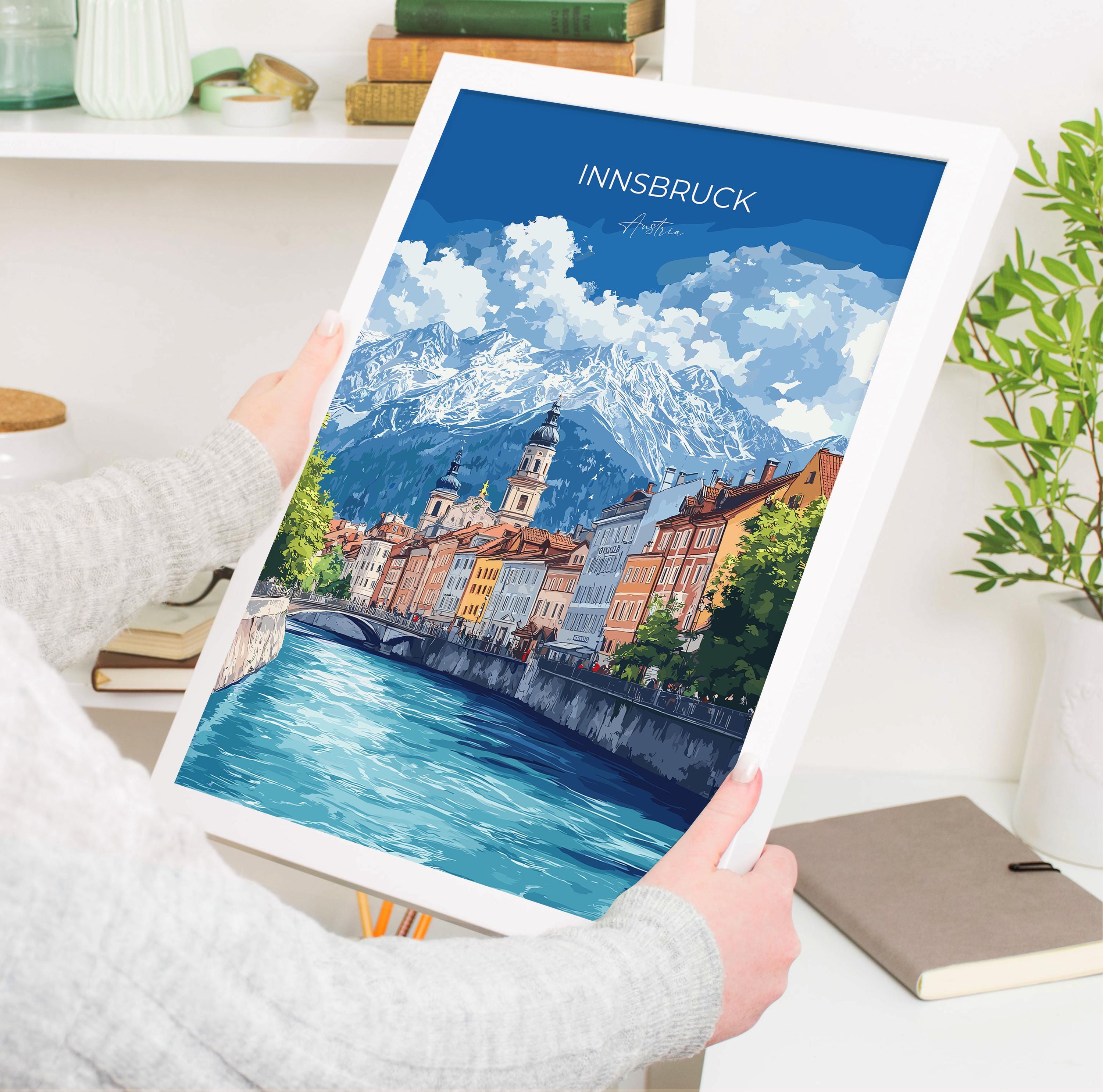 Innsbruck Wall Art Travel Print, Travel Poster of Innsbruck, City Poster, Innsbruck Art Gift, Austria Art Travel Lovers Gift NQ Media Designs