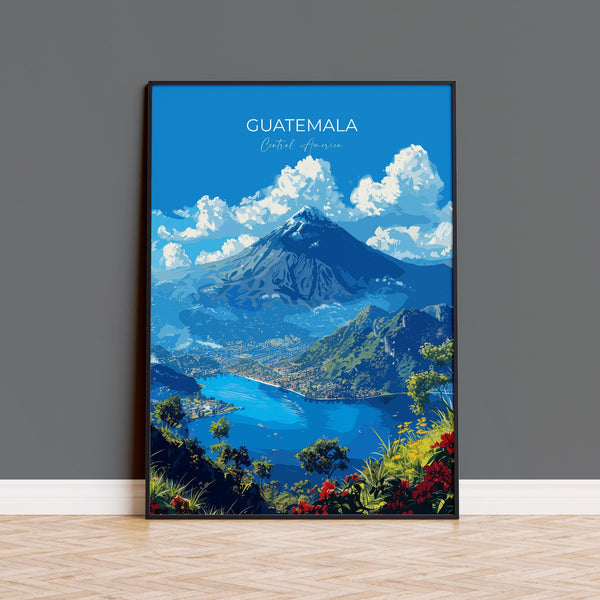 Guatemala Travel Poster, Travel Print of Guatemala, Central America Poster, Guatemala Wall Art Lovers Gift