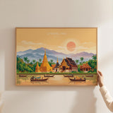 Chiang Mai Landscape Travel Poster, Travel Print of Chiang Mai, Thailand, Chiang Mai Art Lovers Gift, Wall Art Print NQ Media Designs