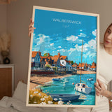 Walberswick Travel Poster, Travel Print of Walberswick, Walberswick Art Lovers Gift, Suffolk Coast Wall Art NQ Media Designs