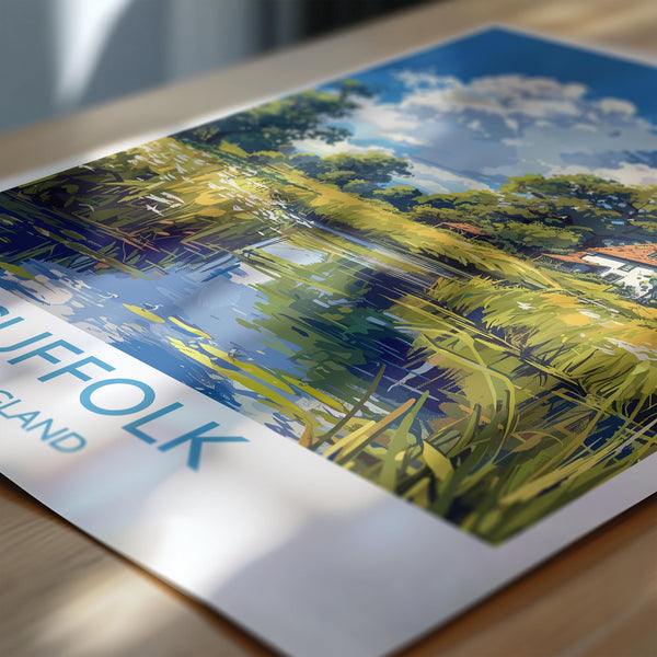 Suffolk Print Wall Art, Travel Poster of Suffolk, England, Suffolk Art Lovers Gift, England Wall Art Print