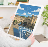 Bath Travel Print, Travel Poster of Bath, England, Cotswolds Art, English City Gift, Avon Wall Art Print NQ Media Designs