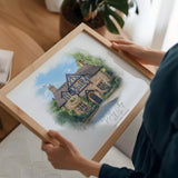 Personalised Watercolour House Portrait, Home Portrait, House Warming Gift, New Home Gift, First Home, Digital Wall Art Watercolour Decor NQ Media Designs
