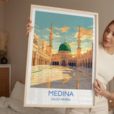Medina Poster Wall Art, Medina Travel Print, Saudi Arabia Wall Art Gift, Medina Art Lovers Gift, Travel Wall Decor NQ Media Designs