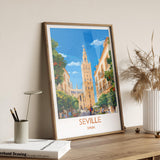 Seville Travel Wall Art, Spain Print, Seville Art Gift, Traveller Gift Art Poster, Holiday Gift NQ Media Designs