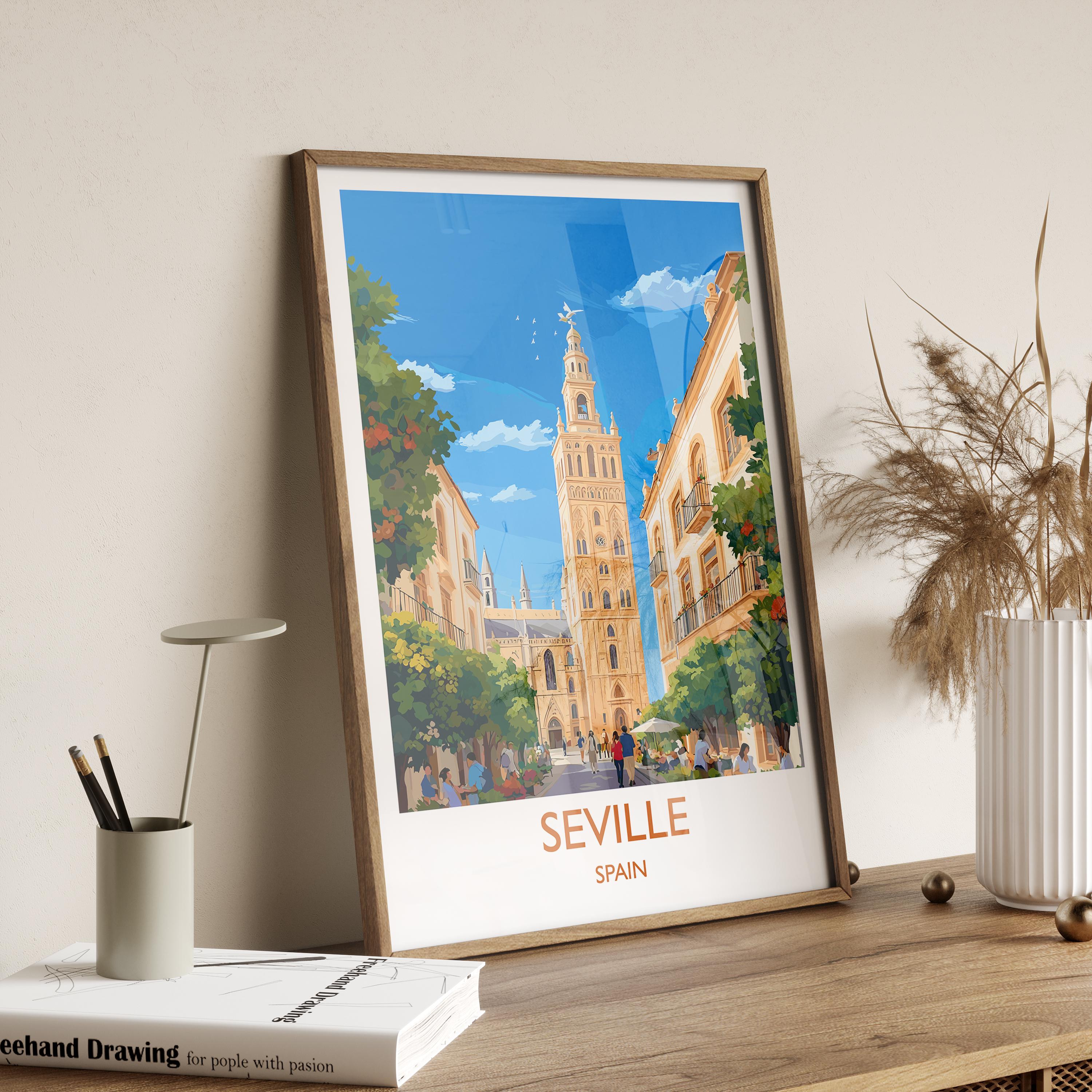 Seville Travel Wall Art, Spain Print, Seville Art Gift, Traveller Gift Art Poster, Holiday Gift NQ Media Designs