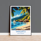 Vanuatu Travel Poster Wall Art, Travel Print of Vanuatu, South Pacific Islands Art Lovers Gift NQ Media Designs