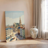 Vienna Travel Poster, St Stephens Cathedral Wall Art, Vienna City Print, Austrian Architecture Illustration, Vintage Style. Vienna Gift