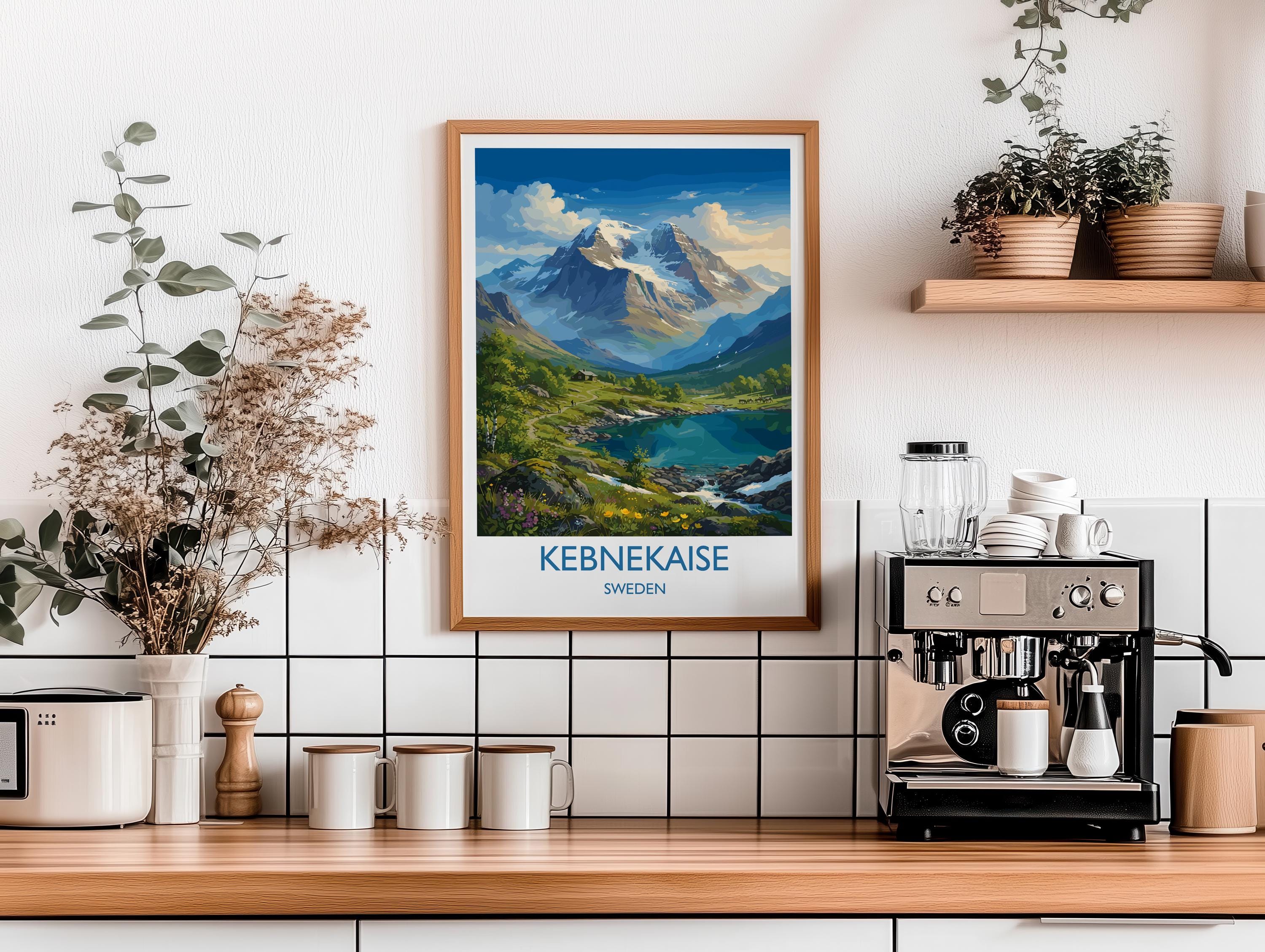 Kebnekaise Sweden Travel Poster, Swedish Lapland Mountain Wall Art, Kebnekaise Print, Scandinavian Landscape, Nordic Travel Poster