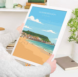 Scarborough Beach Travel Print, Travel Poster of Scarborough, North Yorkshire Gift, England, Scarborough Gift, Wall Art Print NQ Media Designs