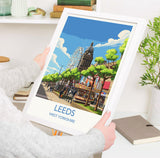 Leeds Travel Wall Art Print, Travel Poster of Leeds,West Yorkshire Wall Print, English City Art Gift NQ Media Designs