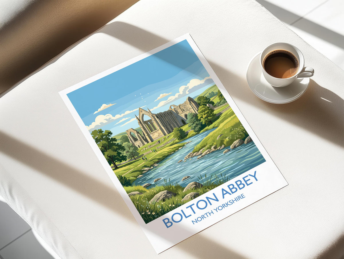 Bolton Abbey Travel Print | Yorkshire Dales Priory, England Wall Art