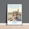 Vienna Travel Poster, St Stephens Cathedral Wall Art, Vienna City Print, Austrian Architecture Illustration, Vintage Europe Vienna Gift NQ Media Designs