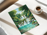 Krka National Park Waterfalls Print, Croatia Travel Poster, Skradinski Buk Wall Art, Croatian Landscape Illustration, Nature Lover Gift NQ Media Designs