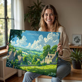 Cotswolds Landscape Travel Poster Wall Art, Travel Print of Cotswolds, Cotswolds Art Lovers Gift, English Countryside NQ Media Designs