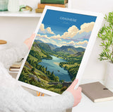 Grasmere Poster, Lake District Wall Art, Cumbria Print, England Travel Poster, Grasmere Gift