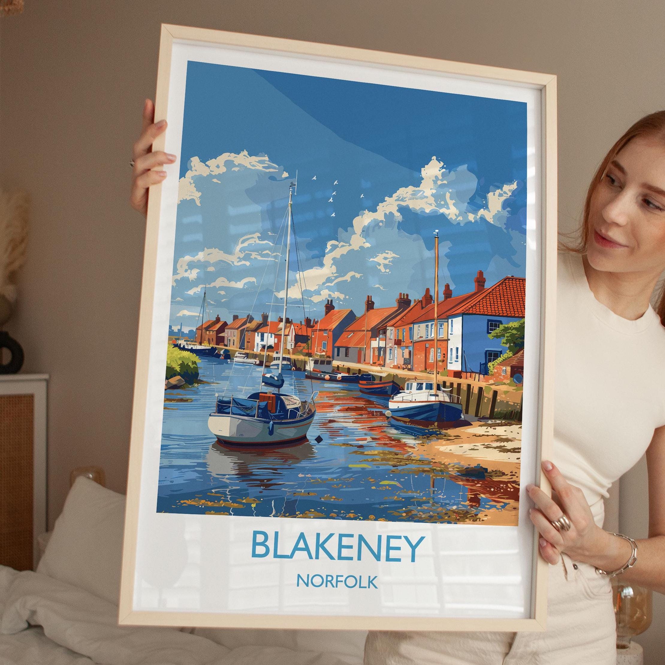 Blakeney Travel Print, Travel Poster of Blakeney, Norfolk Gift, England, Norfolk Art, Blakeney Art Lovers Gift, Wall Art Print NQ Media Designs