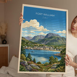 Fort William Scotland Poster, Ben Nevis Wall Art, Scottish Highlands Print, Loch Linnhe Poster, Fort William Gift