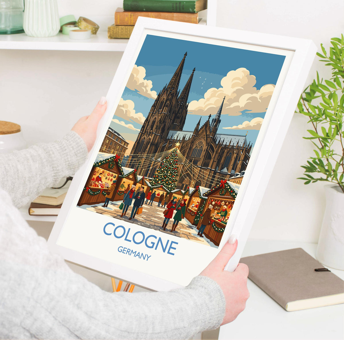 Cologne Christmas Travel Print | Cologne Cathedral, Germany Wall Art