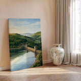 Derwent Reservoir Dam Travel Print, Peak District Wall Art, Ladybower Dam Poster, Derbyshire Landscape Illustration, UK Nature Decor NQ Media Designs
