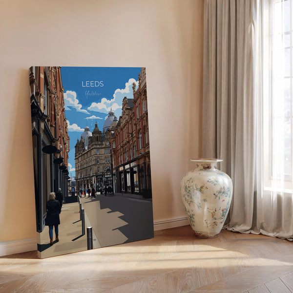 Leeds Travel Wall Art Poster, Travel Print of Leeds, West Yorkshire Wall Print, English City Art Gift