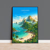 Langkawi Malaysia Travel Print, Tropical Island Wall Art, Langkawi Beach Poster, Malaysia Travel Poster, Asian Paradise Illustration