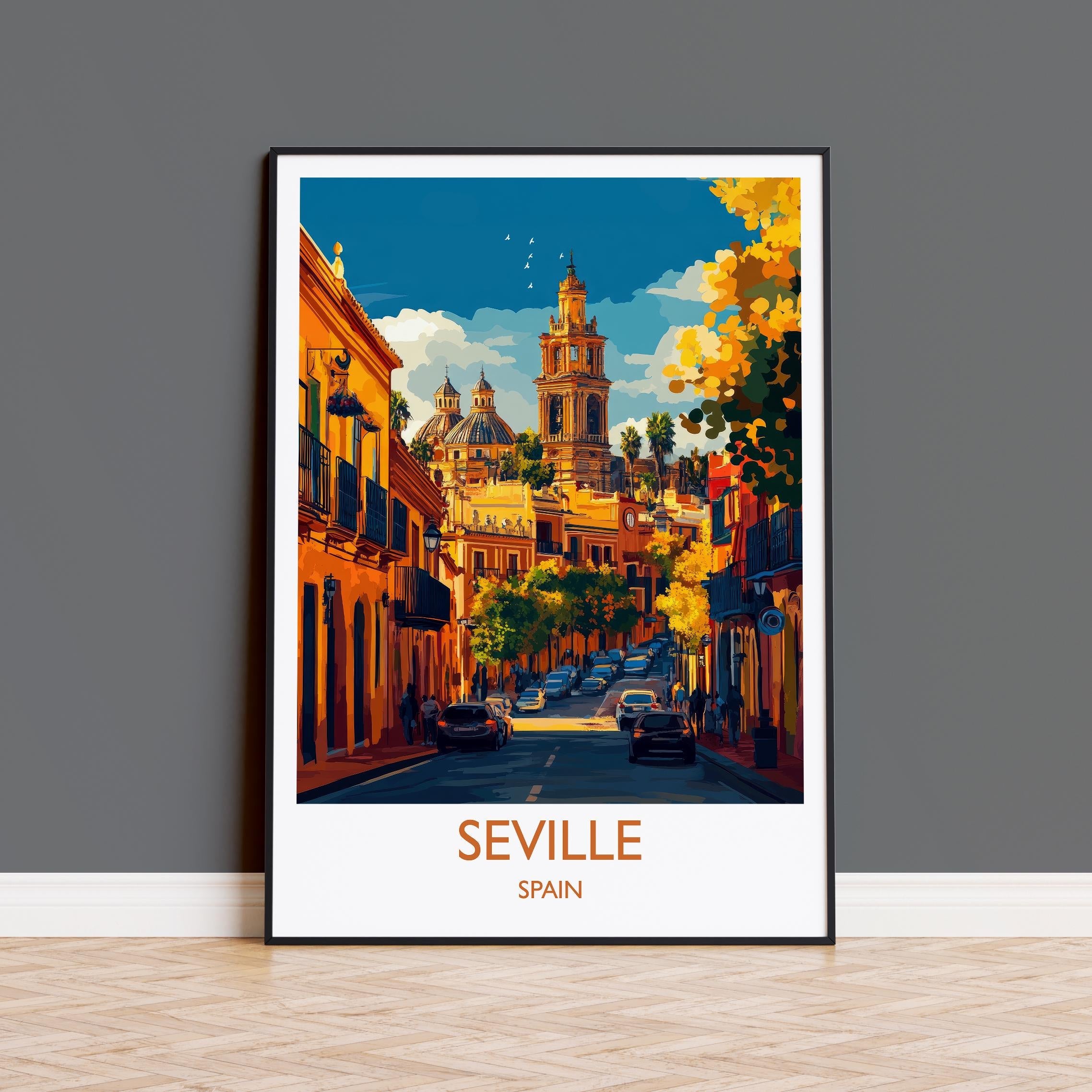 Seville Travel Wall Art, Spain Print, Seville Art Gift, Traveller Gift Art Poster, Holiday Gift NQ Media Designs