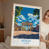 Berlin Travel Print Wall Art, Travel Poster of Berlin, Brandenburg Gate, Berlin Art Lovers Gift, Germany Art Gift NQ Media Designs