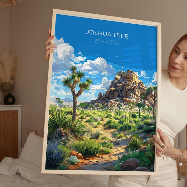 Joshua Tree National Park Travel Print Wall Art, Travel Poster of Joshua Tree, National Park Art Lovers Gift, California, USA, Wall Art Gift