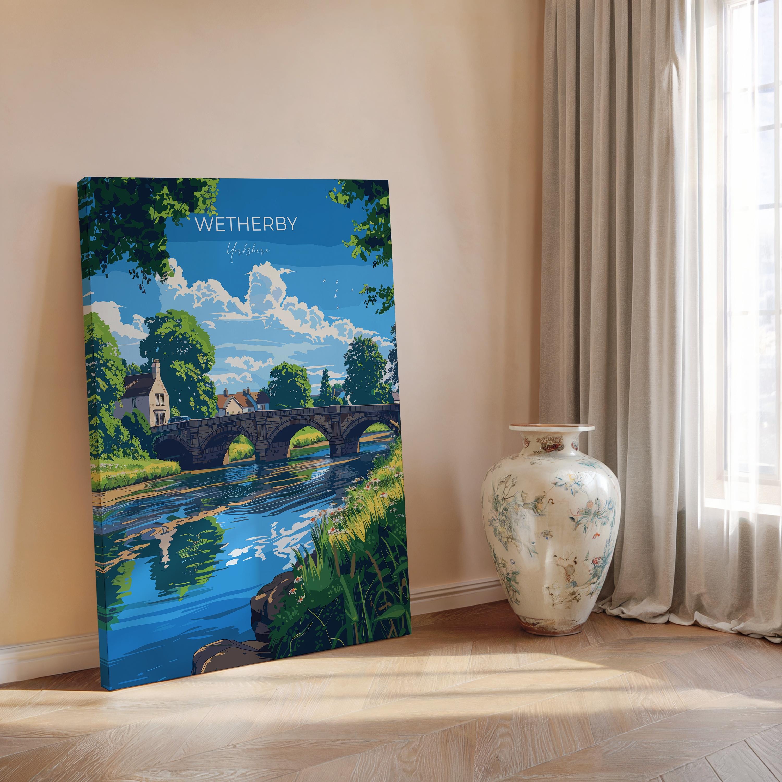 Wetherby Travel Print Wall Art, Travel Poster of Wetherby, Yorkshire, England, Wetherby Art Lovers Gift, England Gift NQ Media Designs