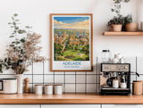 Adelaide Australia Travel Poster, Adelaide Skyline Wall Art, River Torrens Print, South Australia Cityscape Illustration, Australia Decor