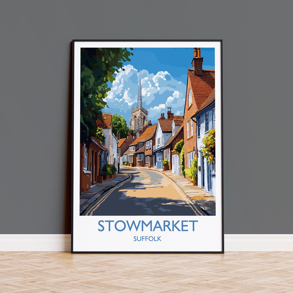 Stowmarket Travel Print, Travel Poster of Stowmarket, Stowmarket Art Lovers Gift, Suffolk Coast Wall Art NQ Media Designs