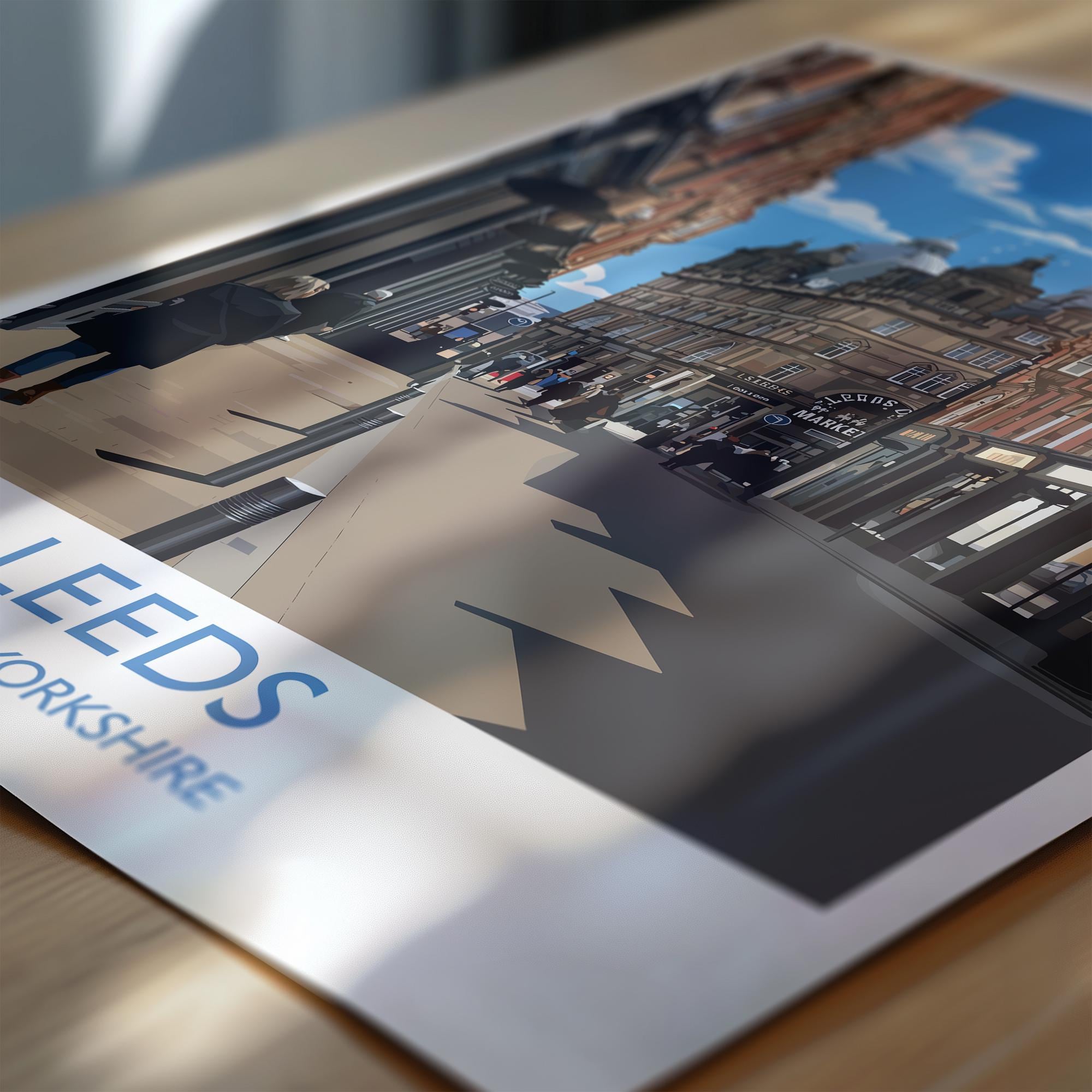 Leeds Travel Wall Art Print, Travel Poster of Leeds,West Yorkshire Wall Print, English City Art Gift NQ Media Designs