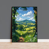 Malvern Hills Travel Print Wall Art, Malvern Hills Travel Poster, English Countryside Art Gift, Wall Art Print NQ Media Designs