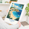 Rhodes Travel Print, Travel Poster of Rhodes, Greece Gift, Greek Islands Art Lovers Gift, Rhodes Wall Art Print